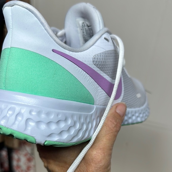 Nike Revolution White and Purple Athletic Shoes - Picture 10 of 14